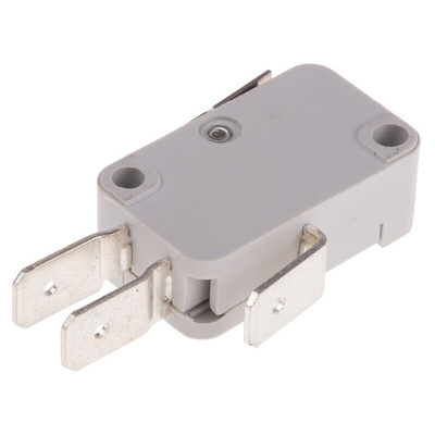 RS PRO Short Lever Micro Switch, Quick Connect Terminal, 16 A @ 250 V ac, SP-CO