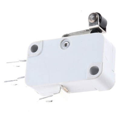 RS PRO Short Roller Lever Micro Switch, Quick Connect Terminal, 16 A @ 250 V ac, SP-CO