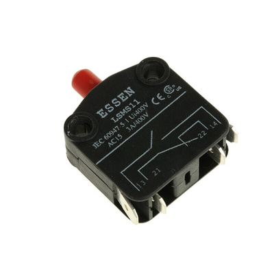 RS PRO Plunger Micro Switch, Quick Connect Terminal, 6 A @ 400 V ac, SPDT, IP40