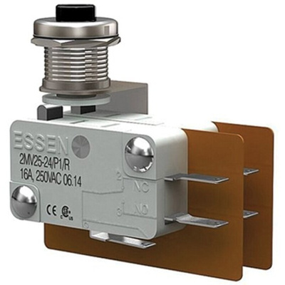 RS PRO Button Micro Switch, Quick Connect Terminal, 16 A @ 250 V ac, DPST