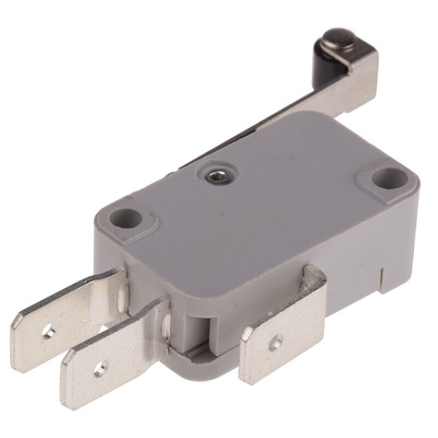 RS PRO Long Roller Lever Micro Switch, Quick Connect Terminal, 16 A @ 250 V ac, SP-CO