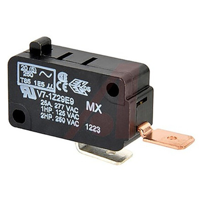 Honeywell Pin Plunger Micro Switch, Quick Connect Terminal, 25 A, SPST