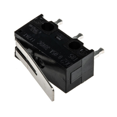 ZF Hinge Lever Micro Switch, PCB Terminal, 50 mA @ 30 V dc, SPDT