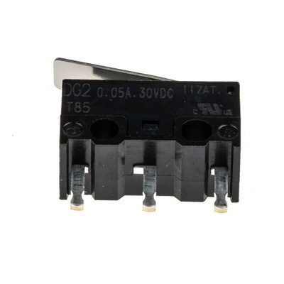 ZF Hinge Lever Micro Switch, PCB Terminal, 50 mA @ 30 V dc, SPDT