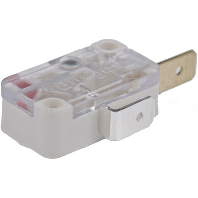 Saia-Burgess Plunger Micro Switch, Tab Terminal, 10 A @ 250 V ac, SPST-NC, IP40