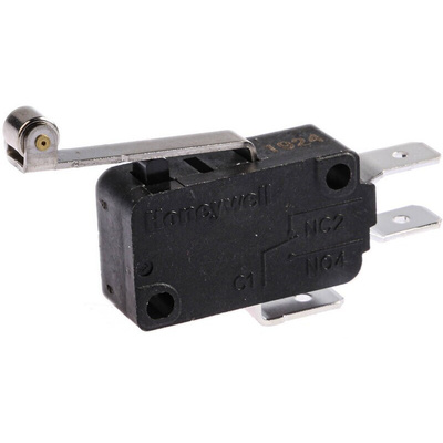 Honeywell Roller Lever Micro Switch, Quick Connect Terminal, 16 A @ 250 V ac, SP-CO, IP67