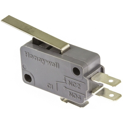 Honeywell Leaf Lever Microswitch, Tab Terminal, 16 A @ 250 V ac, SPDT
