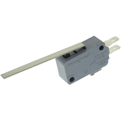 Honeywell Long Leaf Lever Micro Switch, Tab Terminal, 16 A @ 250 V ac, SPDT