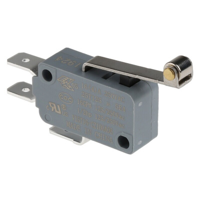 Honeywell Roller Lever Micro Switch, Tab Terminal, 16 A @ 250 V ac, SP-CO