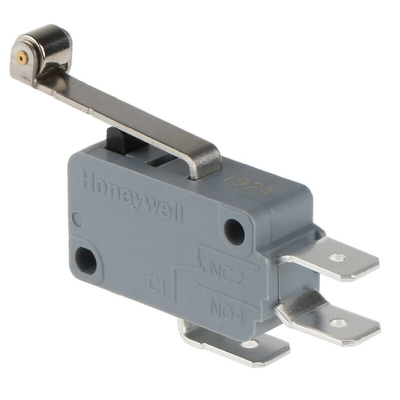 Honeywell Roller Lever Micro Switch, Tab Terminal, 16 A @ 250 V ac, SP-CO