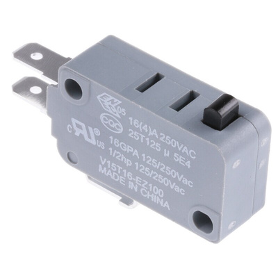 Honeywell Plunger Micro Switch, Tab Terminal, 16 A @ 250 V ac, SPDT