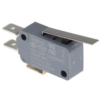 Honeywell Leaf Lever Micro Switch, Tab Terminal, 16 A @ 250 V ac, SPDT