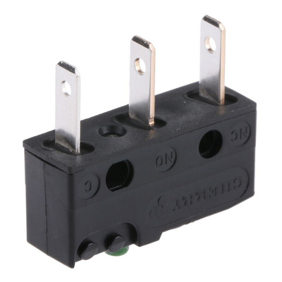 ZF Button Micro Switch, Tab Terminal, 100 mA @ 250 V dc, SPDT