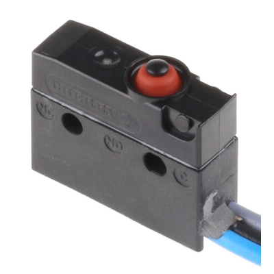 ZF Button Micro Switch, Pre-wired Terminal, 10.1 A @ 250 V ac, SPDT, IP6K7