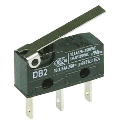 ZF Hinge Lever Micro Switch, Tab Terminal, 10.1 A @ 250 V ac, SPDT