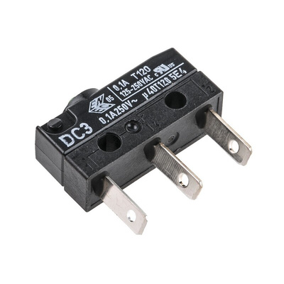 ZF Button Micro Switch, Solder Terminal, 100 mA @ 30 V dc, SPDT, IP6K7