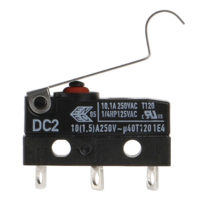 ZF Simulated Roller Lever Micro Switch, Solder Terminal, 10.1 A @ 250 V ac, SPDT, IP6K7