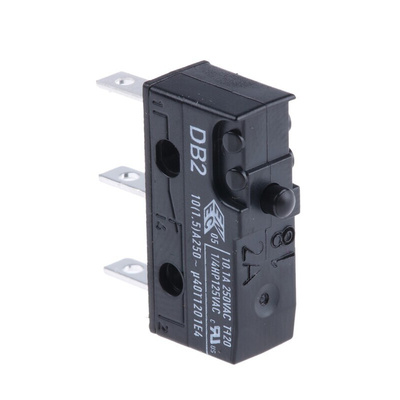 ZF Button Micro Switch, Tab Terminal, 10.1 A @ 250 V ac, SPDT