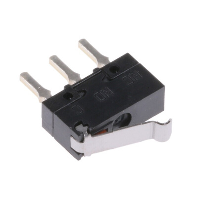 Panasonic Roller Lever Micro Switch, Through Hole Terminal, 100 mA @ 30 V dc, SP-CO