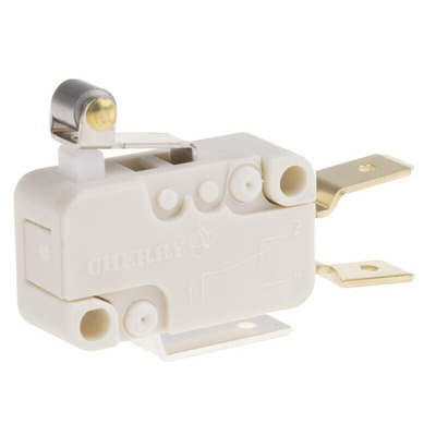 ZF Short Roller Lever Micro Switch, Tab Terminal, 21 A @ 250 V ac, SPDT