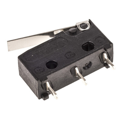 ZF Short Lever Micro Switch, Through Hole Terminal, 6 A @ 250 V ac, SPDT
