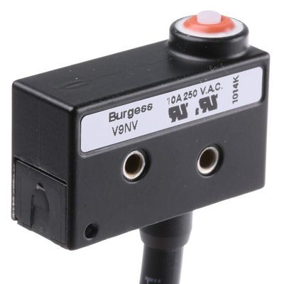 Saia-Burgess Pin Plunger Micro Switch, Pre-wired Terminal, 10 A @ 250 V ac, SPDT, IP67