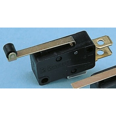 Crouzet Roller Lever Micro Switch, Tab Terminal, 10 A @ 250 V ac, SP-CO