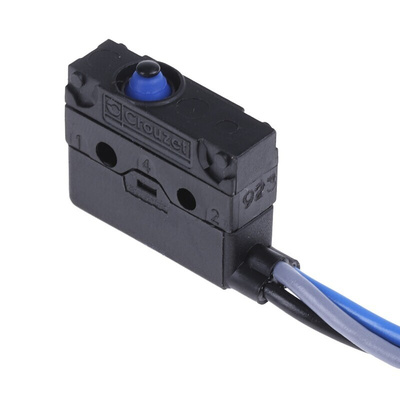 Crouzet Button Micro Switch, Solder Terminal, 6 A @ 250 V ac, SPDT, IP67