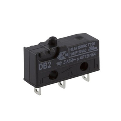ZF Button Micro Switch, Solder Terminal, 10.1 A @ 250 V ac, SPDT