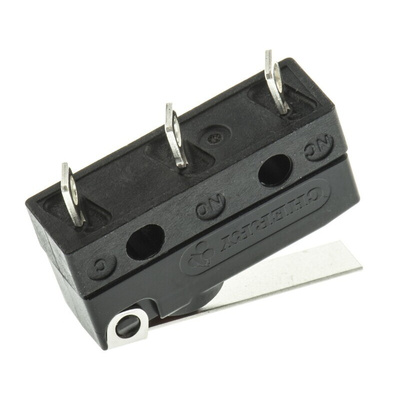 ZF Hinge Lever Micro Switch, Solder Terminal, 10.1 A @ 250 V ac, SPDT, IP6K7