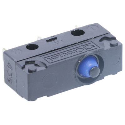 Crouzet Button Micro Switch, Solder Terminal, 6 A @ 250 V ac, SPDT, IP67