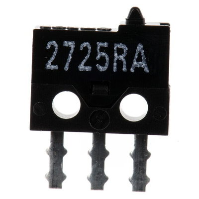 Omron Plunger Micro Switch, Through Hole Terminal, 500 mA @ 30 V dc, SPDT, IP40