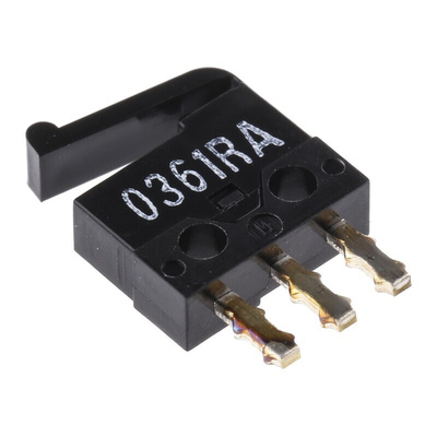 Omron Lever Micro Switch, Through Hole Terminal, 500 mA @ 30 V dc, SPDT, IP40
