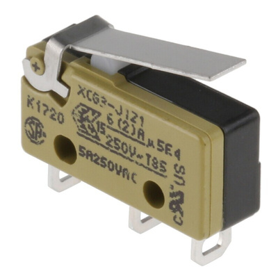 Saia-Burgess Hinge Lever Micro Switch, Solder Terminal, 5 A @ 250 V ac, CO, IP40