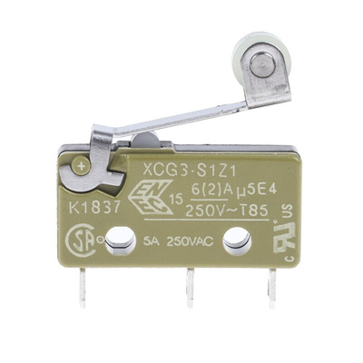 Saia-Burgess Roller Lever Micro Switch, Solder Terminal, 6 A @ 250 V ac, SPDT, IP40