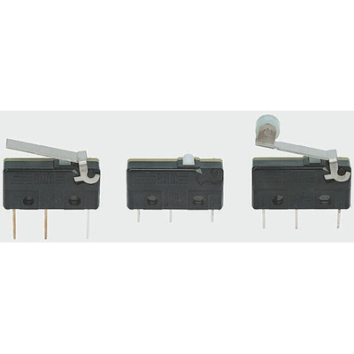 Saia-Burgess Hinge Lever Micro Switch, PCB Terminal, 6 A @ 250 V ac, SPDT, IP40