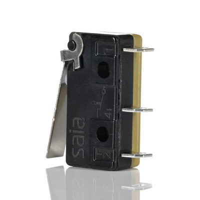 Saia-Burgess Hinge Lever Micro Switch, Solder Terminal, 10.1 A @ 250 V ac, CO, IP40