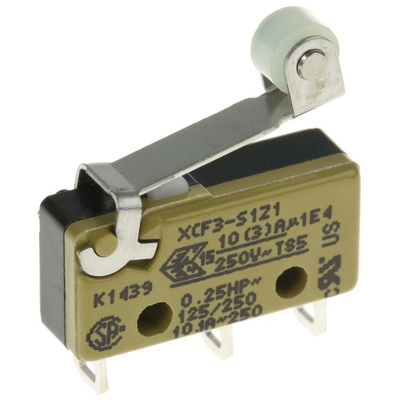 Saia-Burgess Roller Lever Micro Switch, Solder Terminal, 10.1 A @ 250 V ac, SPDT, IP40