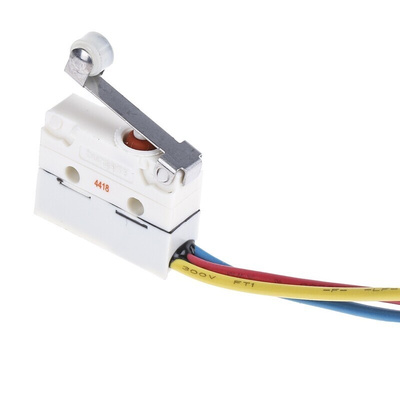 Saia-Burgess Roller Lever Micro Switch, Pre-wired Terminal, 3 A @ 250 V ac, SPDT, IP67