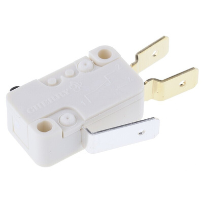 ZF Button Micro Switch, Tab Terminal, 100 mA @ 250 V ac, SPDT