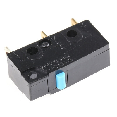 Omron Pin Plunger Subminiature Micro Switch, Solder Terminal, 5 A @ 125 V ac, SPDT, IP40
