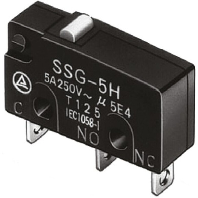 Omron Roller Lever Micro Switch, PCB Terminal, 5 A @ 125 V ac, SPDT, IP40
