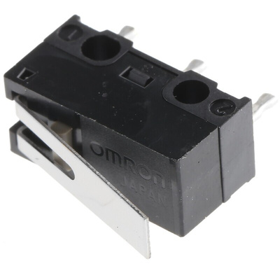 Omron Hinge Lever Micro Switch, PCB Terminal, 100 mA @ 30 V dc, SPDT, IP40