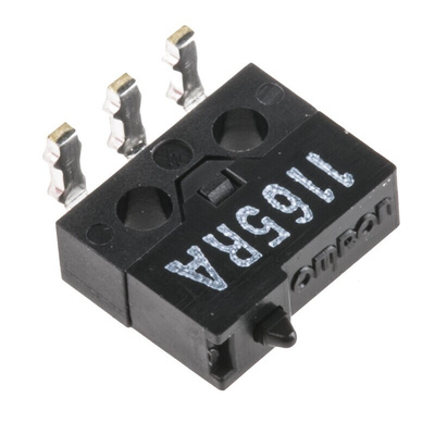 Omron Plunger Micro Switch, Through Hole Terminal, 500 mA @ 30 V dc, SPDT, IP40