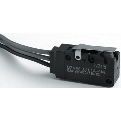 Omron Plunger Micro Switch, Pre-wired Terminal, 5 A @ 250 V ac, SPDT, IP67