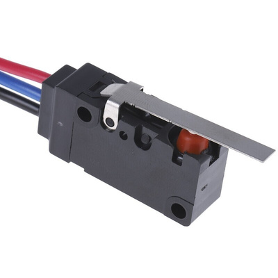Omron Hinge Lever Micro Switch, Pre-wired Terminal, 5 A @ 250 V ac, SPDT, IP67