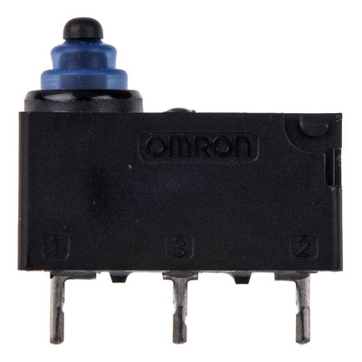 Omron Pin Plunger Micro Switch, PCB Terminal, 2 A @ 12 V dc, SPDT, IP67