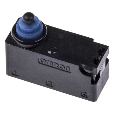 Omron Pin Plunger Micro Switch, PCB Terminal, 2 A @ 12 V dc, SPDT, IP67