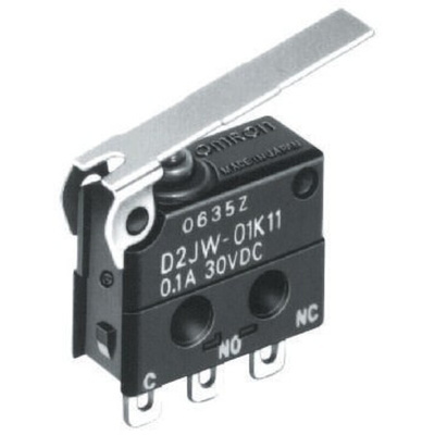 Omron Hinge Lever Micro Switch, Solder Terminal, 100 mA @ 30 V dc, SPDT, IP67