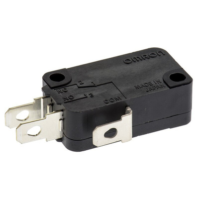 Omron Pin Plunger Micro Switch, Solder Terminal, 5 A @ 250 V ac, SPDT, IP40